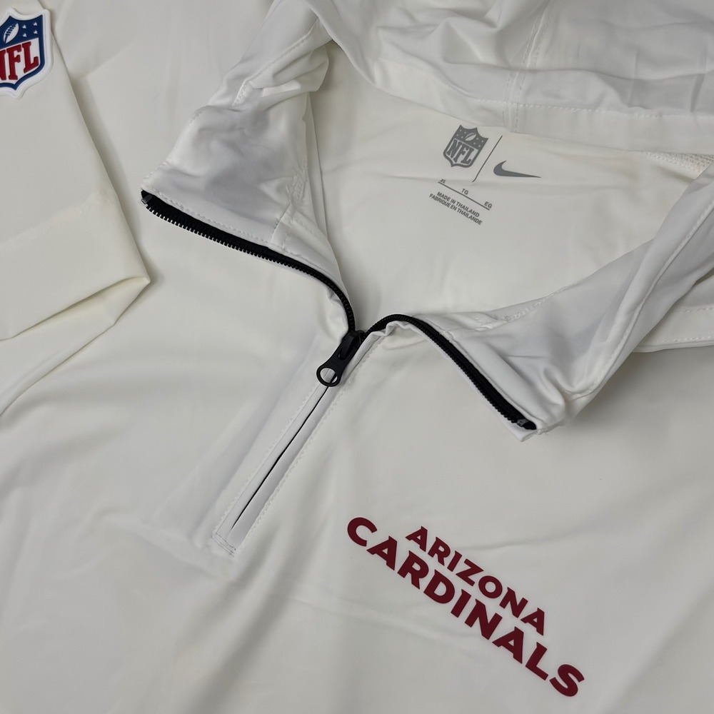 Nike NFL Arizona Cardinals Sideline Hooded 1/4 Zip Pullover XL Team Issued White